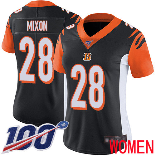 Cincinnati Bengals Limited Black Women Joe Mixon Home Jersey NFL Footballl #28 100th Season Vapor Untouchable->cincinnati bengals->NFL Jersey